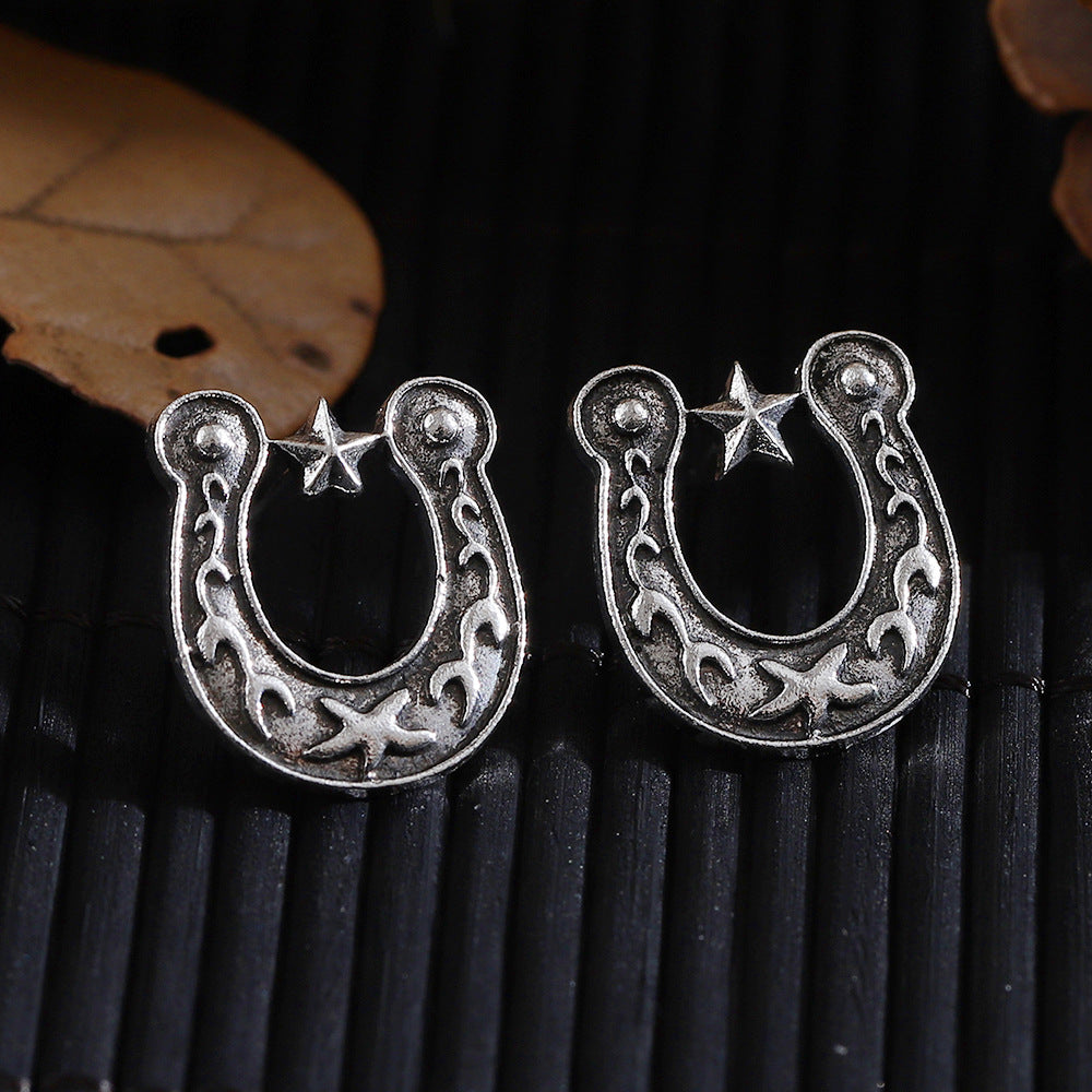 Wholesale Retro ethnic style cowboy earrings